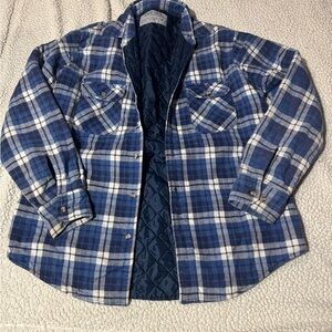 Blue Plaid Men's Shirt Jacket